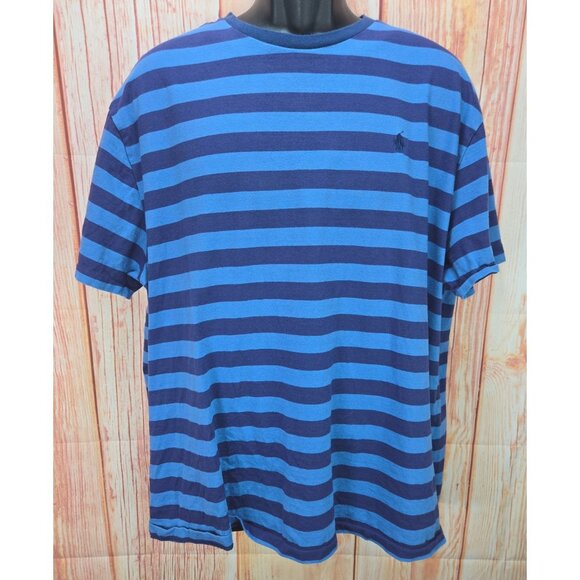 Polo Ralph Lauren Classic Fit Cotton Blue Striped T-Shirt XL - Picture 1 of 7